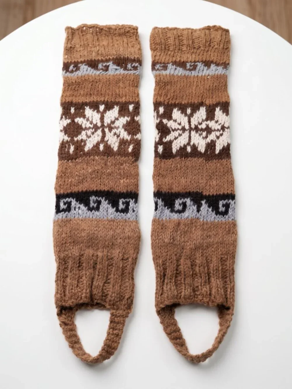 Hand-knitted Alpaca Wool Booties and Leg Warmers